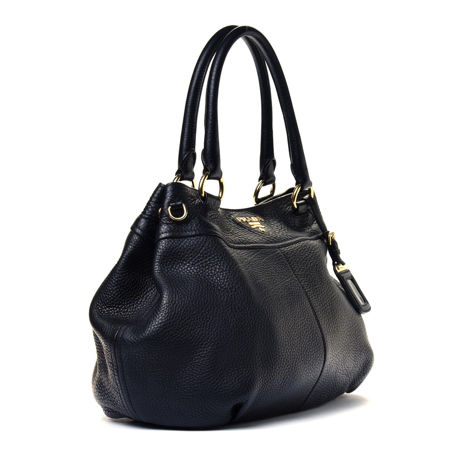 Prada Vitello Daino Shoulder Bag Black 2 of 7