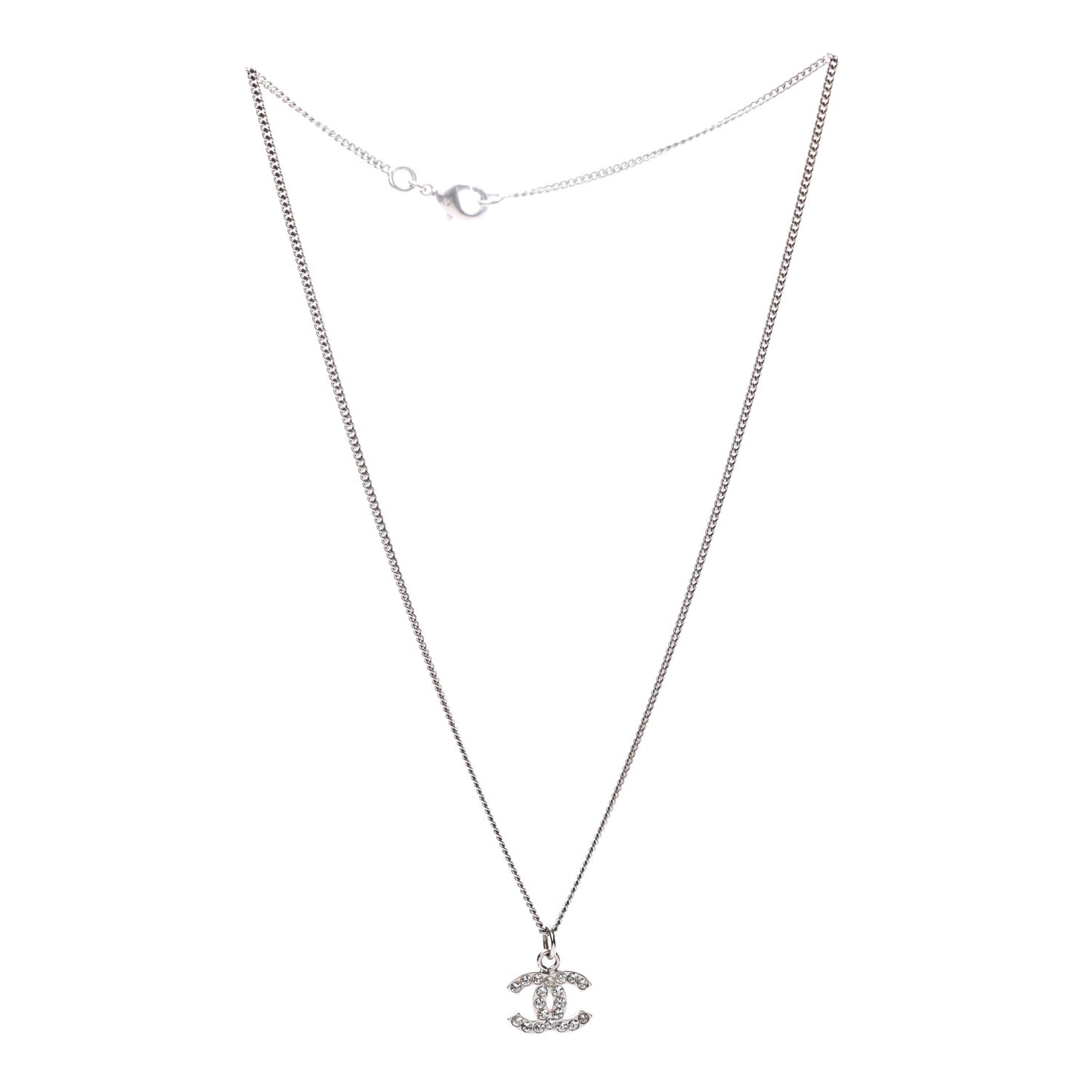 Crystal Timeless CC Necklace Silver