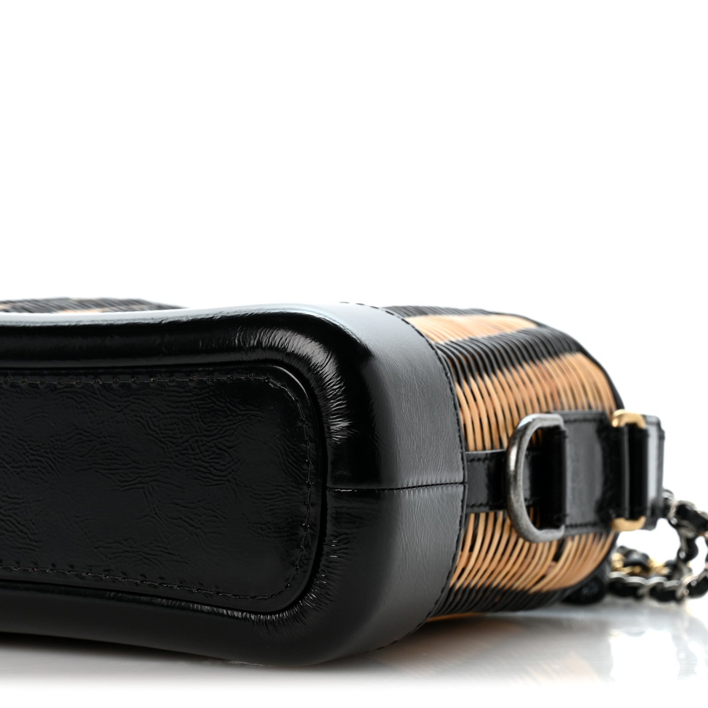 Rattan Calfskin Small Gabrielle Hobo Beige Black