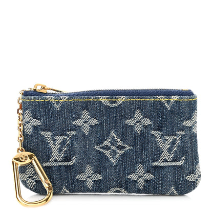 Louis Vuitton LOUIS VUITTON Monogram Denim Key Pouch Blue 1 of 6