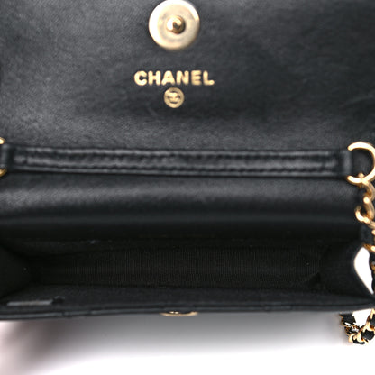 Chanel Lambskin Quilted Zirconium Clutch With Chain Black 5 of 14