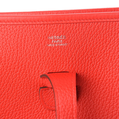 Hermes Taurillon Clemence Evelyne III PM Rouge De Coeur 6 of 12