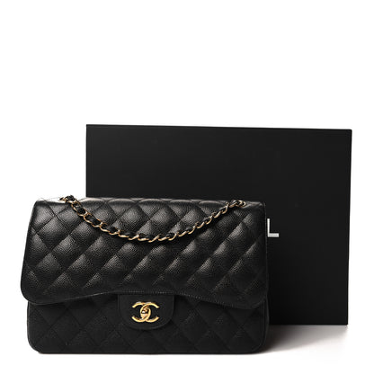 Chanel Caviar Quilted Jumbo Double Flap Black 13 of 13