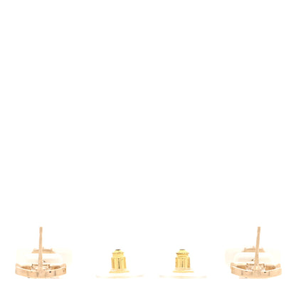 Chanel Pearl Resin Crystal CC No 5 Perfume Bottle Drop Earrings Gold Pearly White 3 of 4