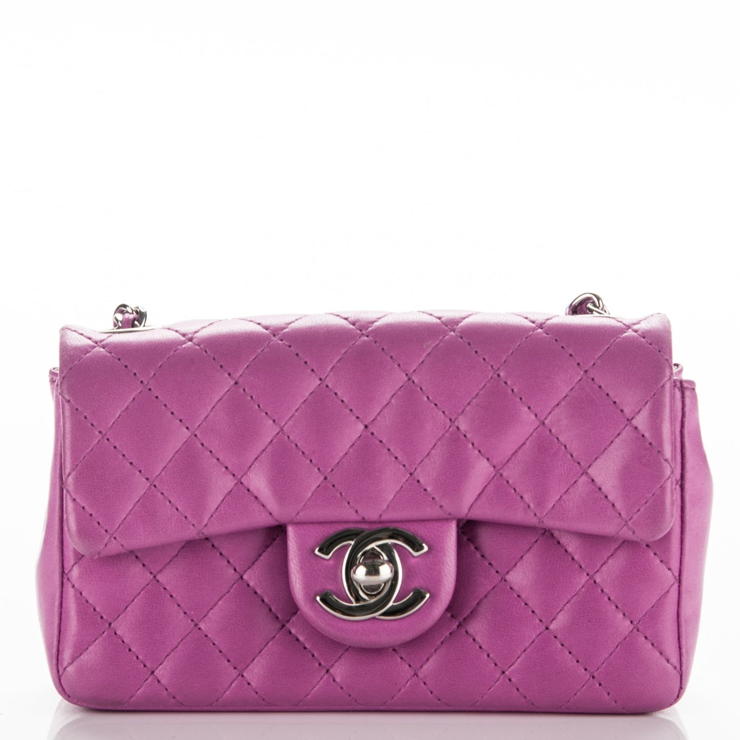 Lambskin Extra Mini Rectangular Ladybug Flap Purple