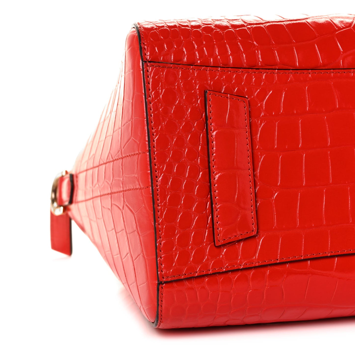 Calfskin Crocodile Embossed Small Antigona Red
