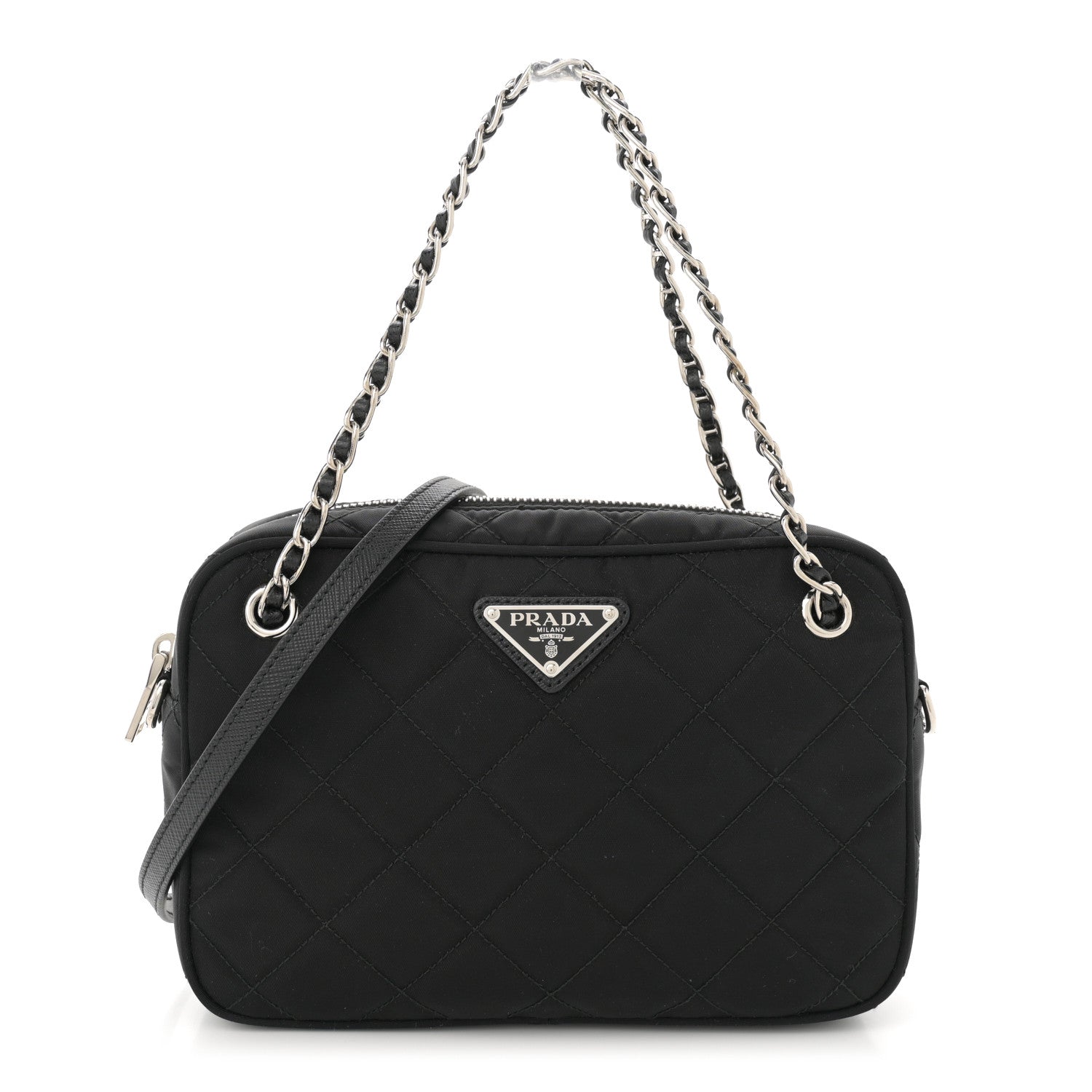 Prada Nylon Tessuto Impuntu Quilted Bandoliera Crossbody Bag Black 1 of 10