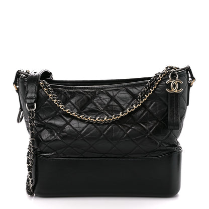 Chanel Aged Calfskin Quilted Medium Gabrielle Hobo Black 1 of 10