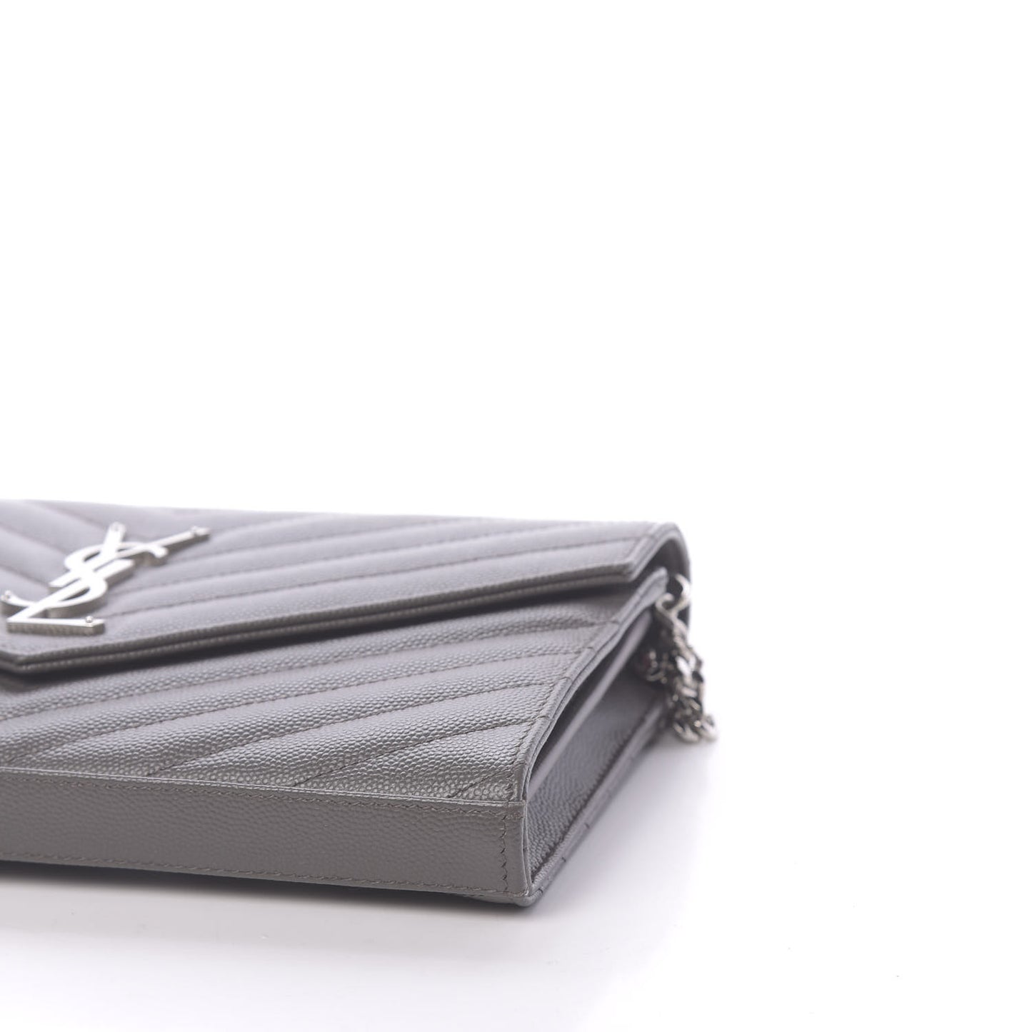 Grain De Poudre Matelasse Chevron Monogram Chain Wallet Earth