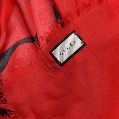 Gucci Modal Silk Coco Capitan Logo Square Scarf Flame 5 of 5