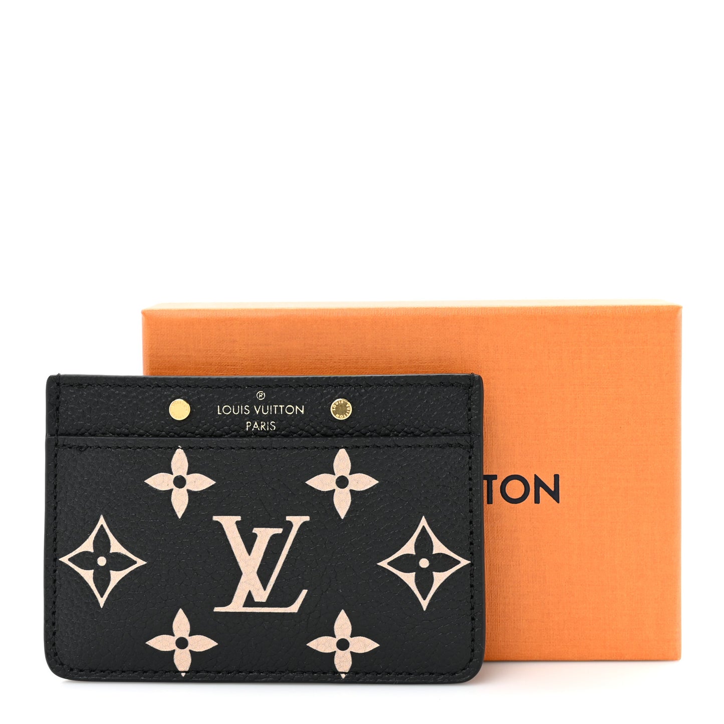 Empreinte Card Holder Black Beige