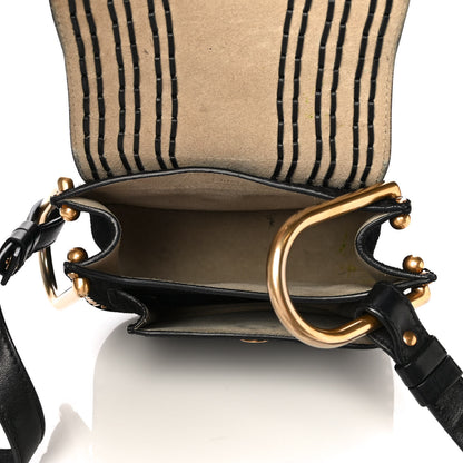 Chloe Suede Calfskin Braided Mini Hudson Shoulder Bag Black 5 of 13