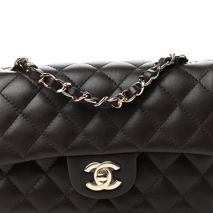 Chanel Lambskin Quilted Mini Rectangular Flap Dark Brown 10 of 11