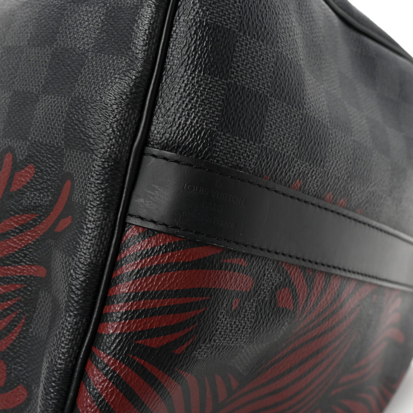 Damier Graphite Rope Keepall Bandouliere 45 Red