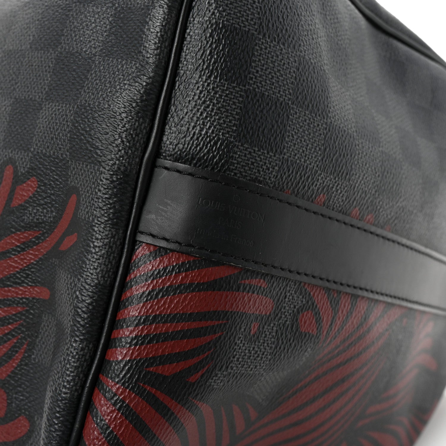 Louis Vuitton Damier Graphite Rope Keepall Bandouliere 45 Red 5 of 9