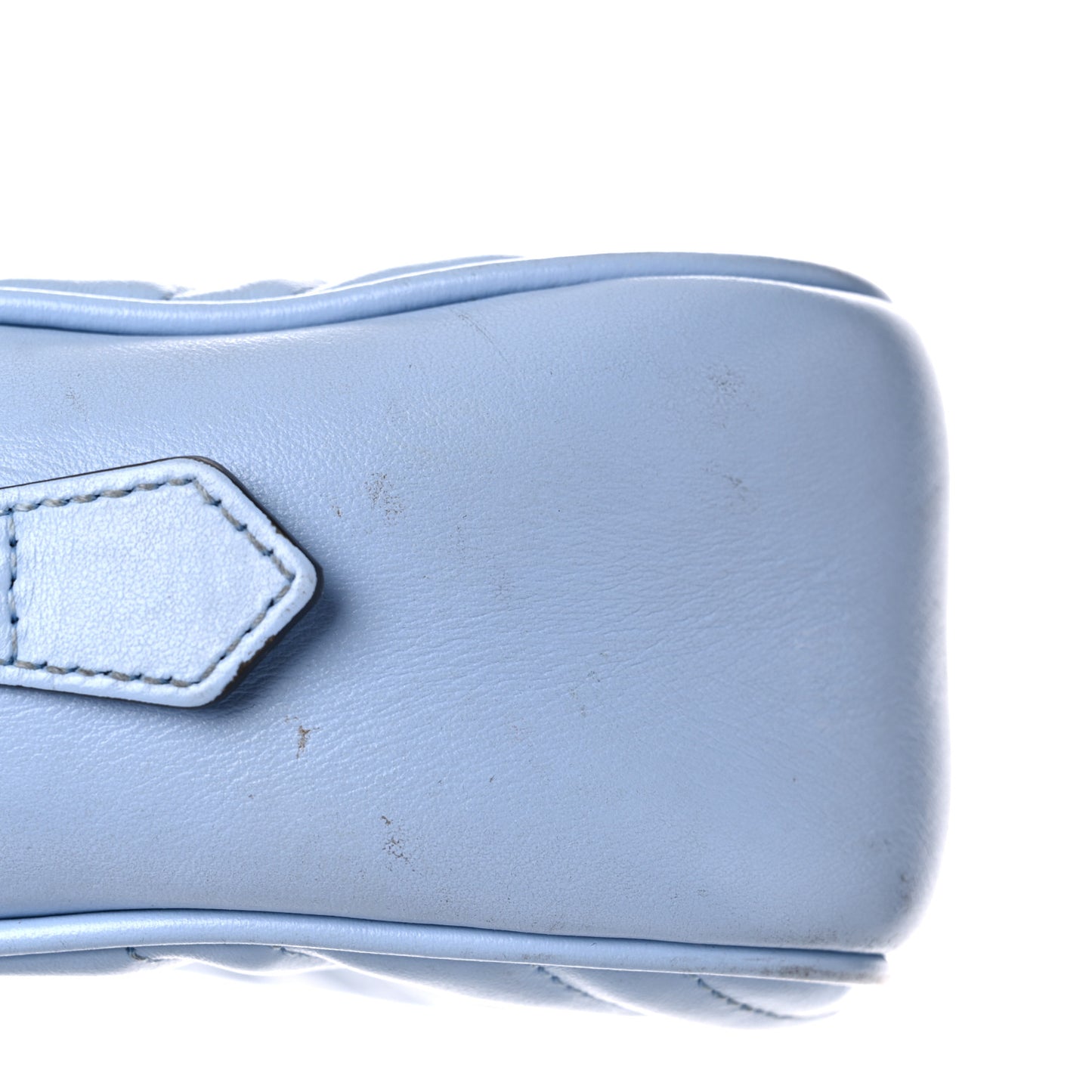 Calfskin Matelasse Small GG Marmont Chain Shoulder Bag Porcelain Light Blue