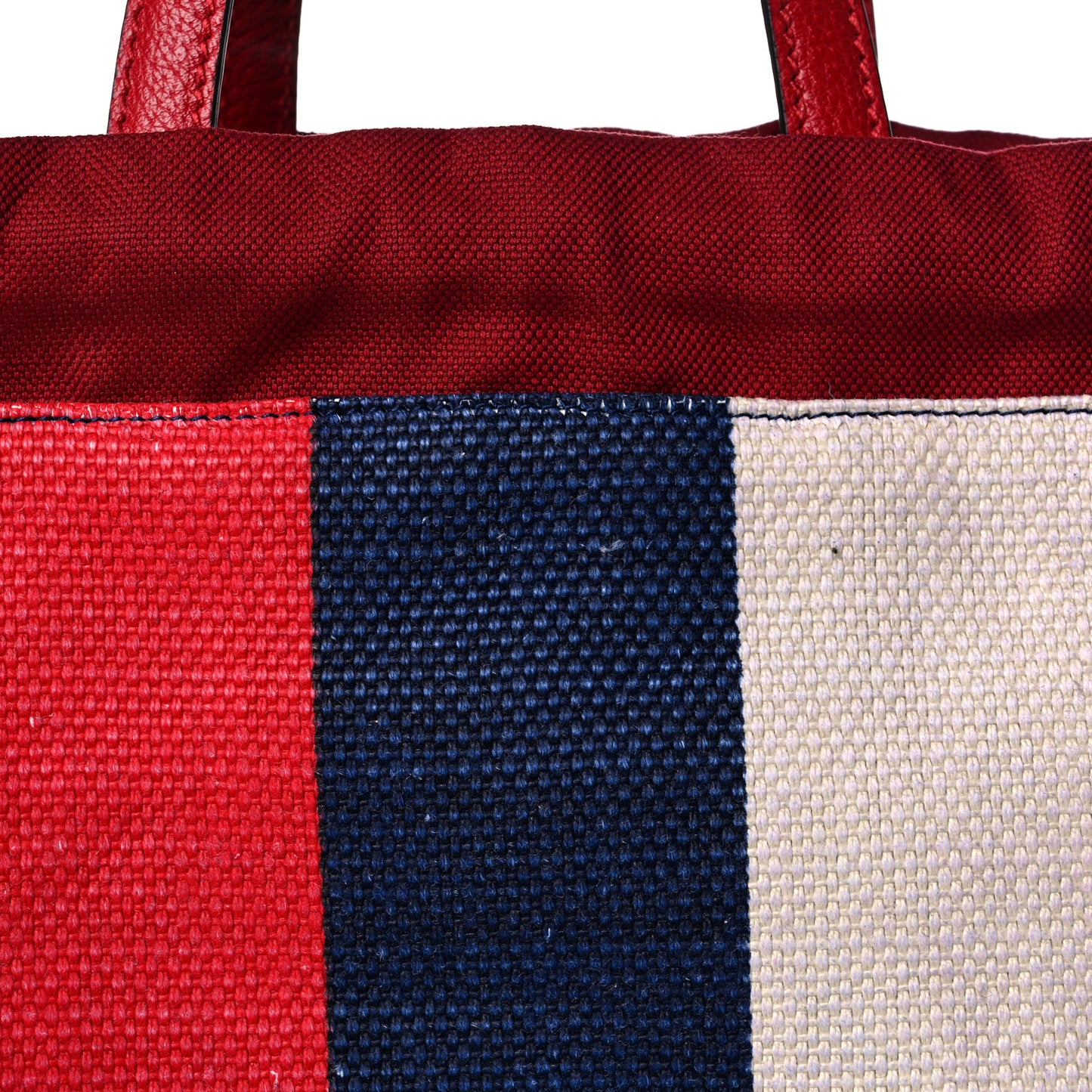 Canvas Logo Sylvie Stripe Drawstring Backpack Red