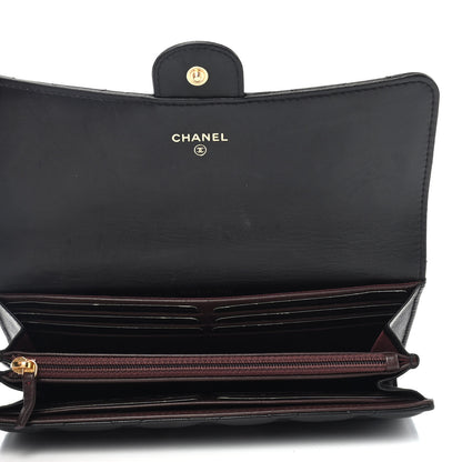 Chanel Lambskin Quilted Large Gusset Flap Wallet Black 4 of 4
