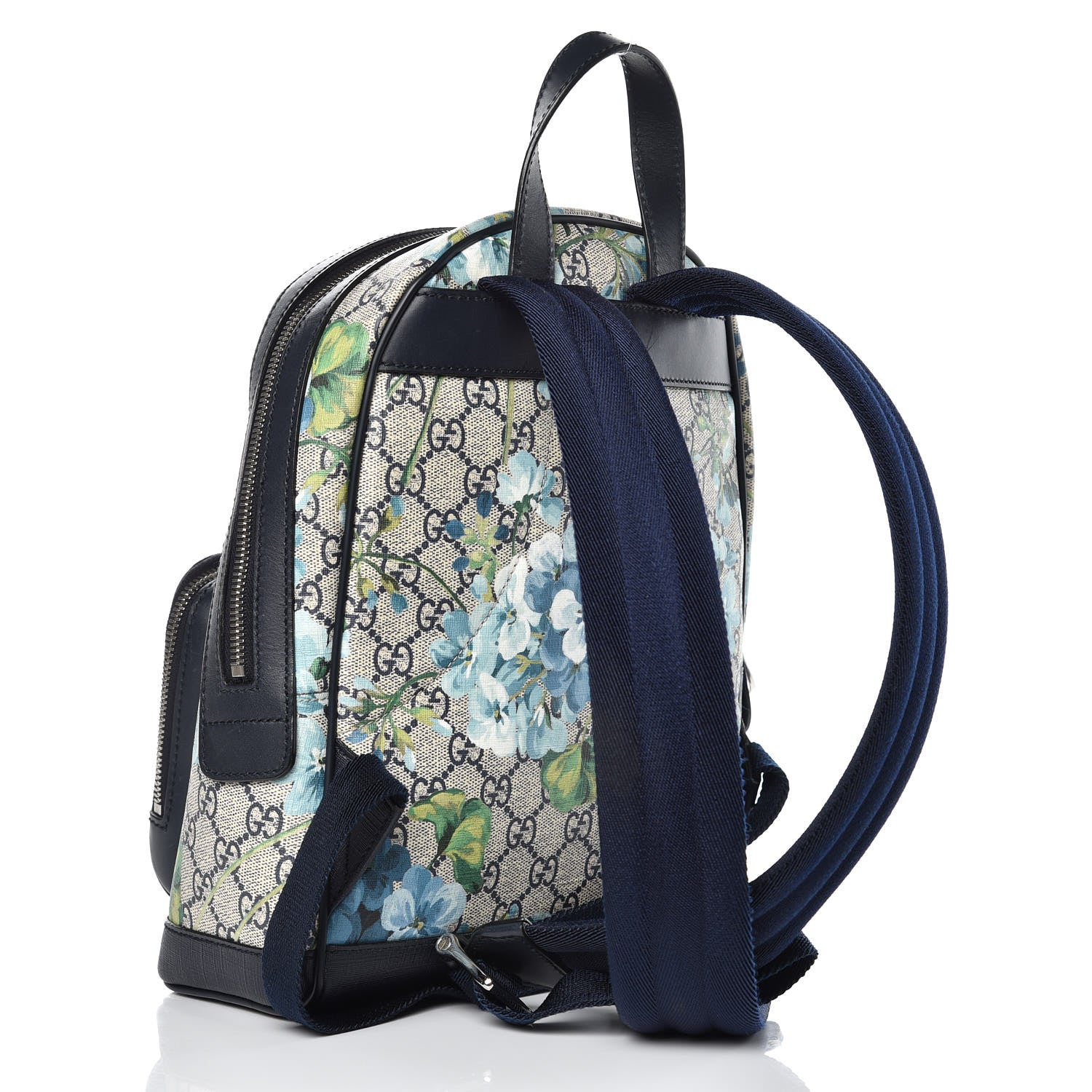 Gucci GG Supreme Monogram Blooms Small Day Backpack Blue 3 of 12