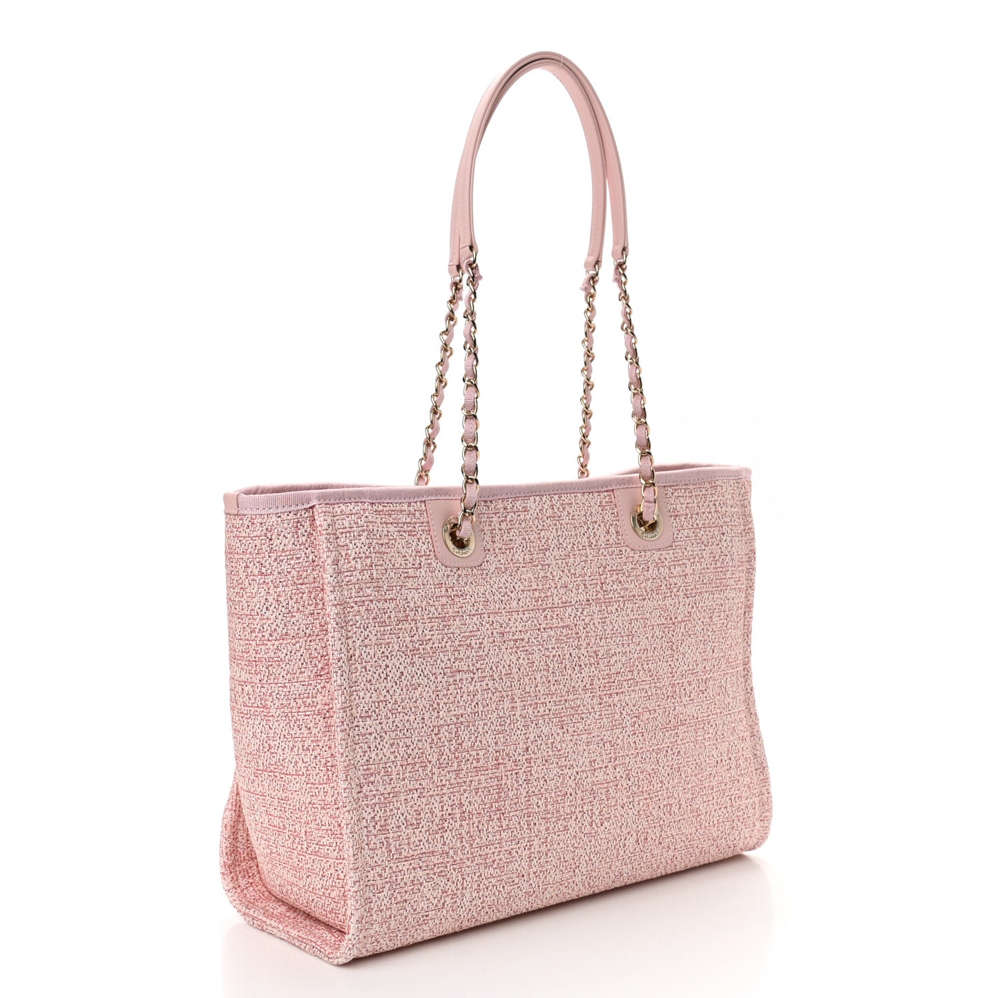 Lurex Boucle Small Deauville Tote Pink