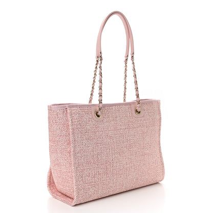 Chanel Lurex Boucle Small Deauville Tote Pink 3 of 10
