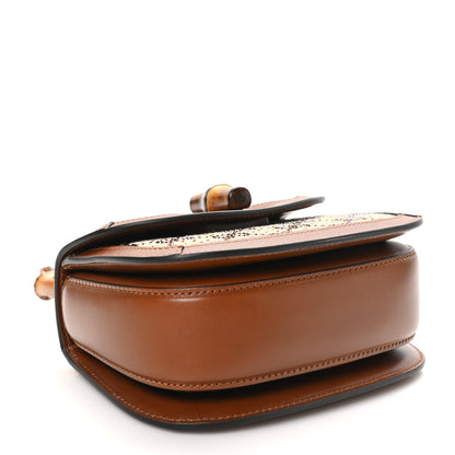 Gucci New Canvas Charisma Calfskin Crystal GG Monogram Small Bamboo 1947 Top Handle Bag Camel Ebony 4 of 10