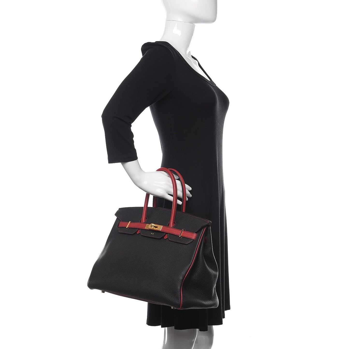Togo Horseshoe Birkin 35 Black Rouge Grenat
