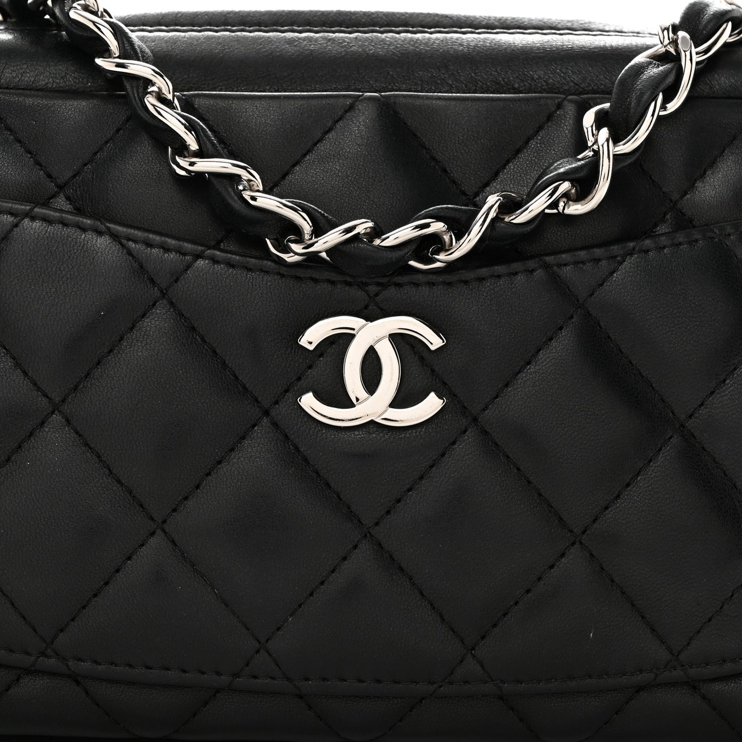 Lambskin Quilted Small Timeless Camera Case Black