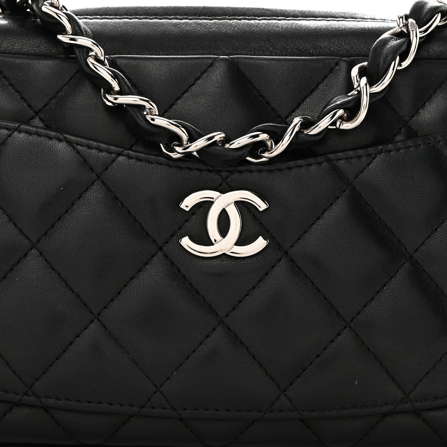 Chanel Lambskin Quilted Small Timeless Camera Case Black 8 of 10