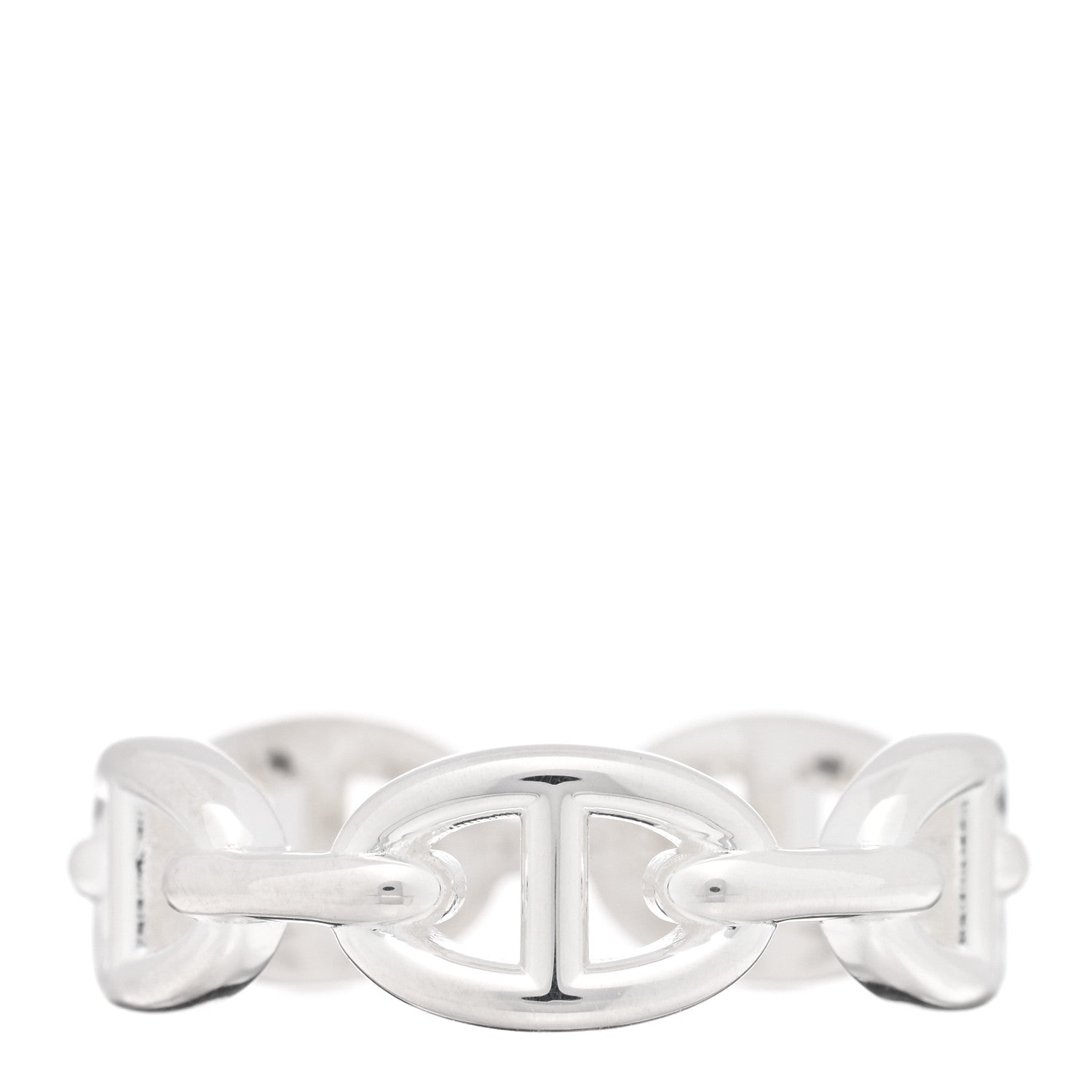 Hermes Sterling Silver PM Chaine d'Ancre Enchainee Band Ring 59 8.75 1 of 5