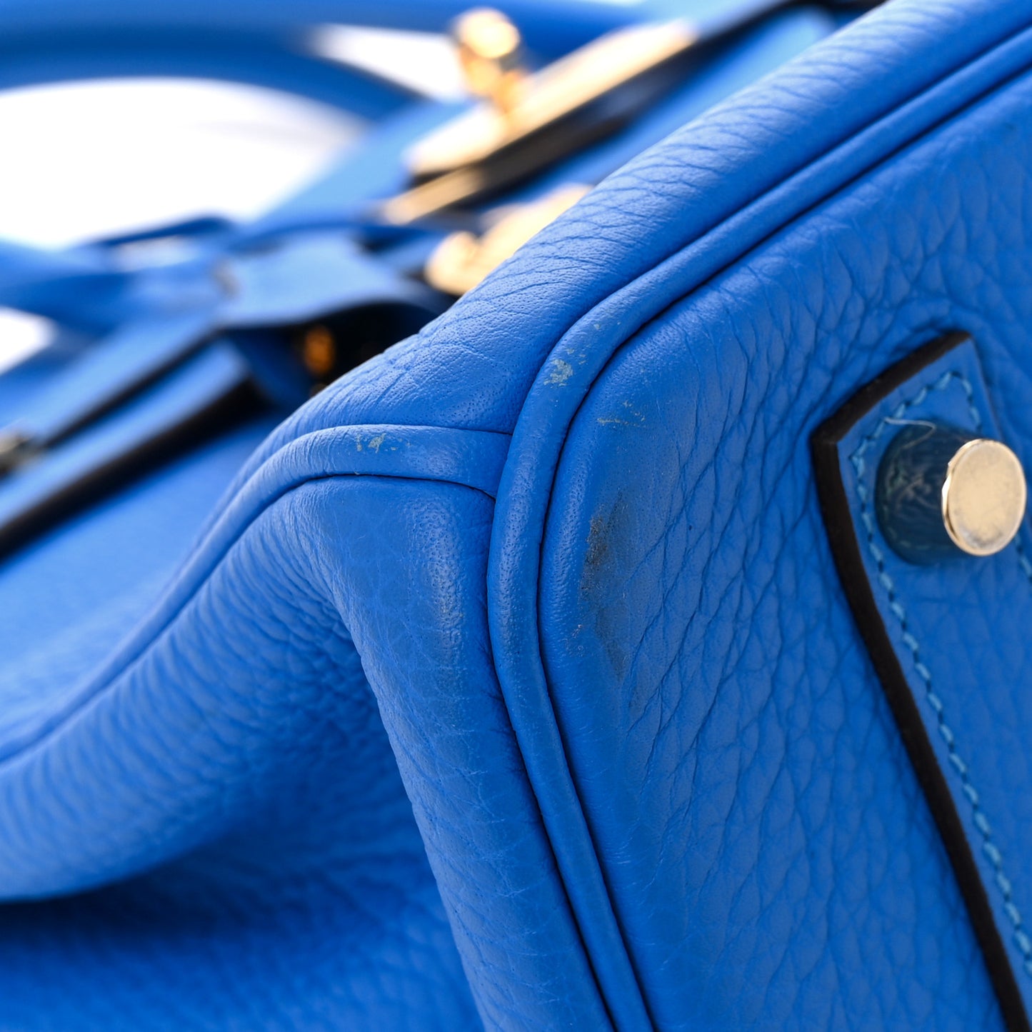 Taurillon Clemence Birkin 35 Bleu Hydra