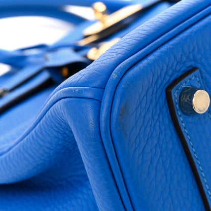 Hermes Taurillon Clemence Birkin 35 Bleu Hydra 11 of 11