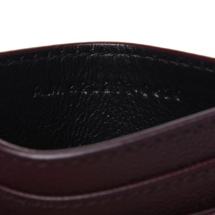 Saint Laurent Grain De Poudre Matelasse Chevron Monogram Credit Card Case Rouge Legion 7 of 10