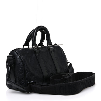 Louis Vuitton Monogram Taurillon Keepall Bandouliere 25 Black 3 of 10
