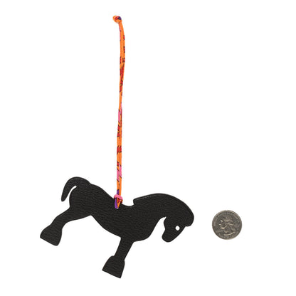 Hermes Chevre Mysore Togo Petit H Bag Charm Horse GM Plomb 2 of 4