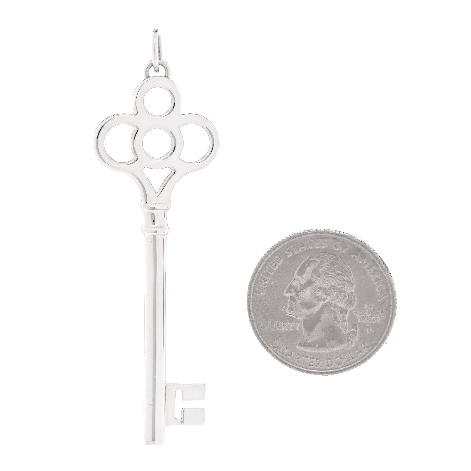 Tiffany Sterling Silver Large Crown Key Pendant 2 of 3