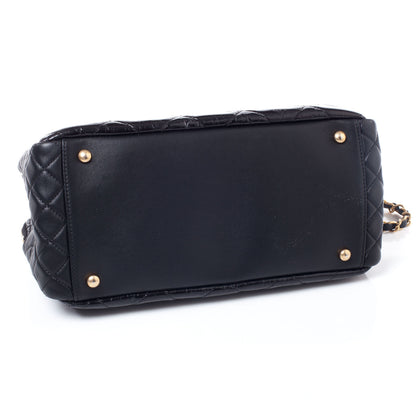 Chanel Glazed Calfskin Mademoiselle Zip Shopping Tote Black 8 of 20