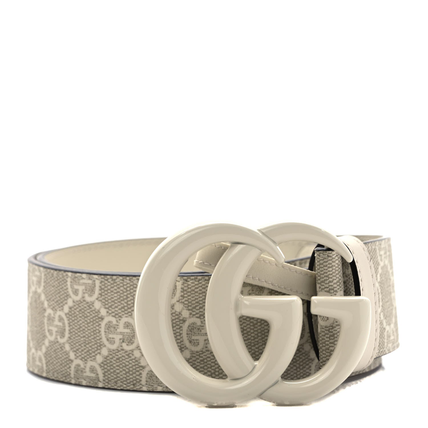 Gucci GG Supreme Monogram Calfskin Double G 40mm Belt 75 30 Off White 1 of 4