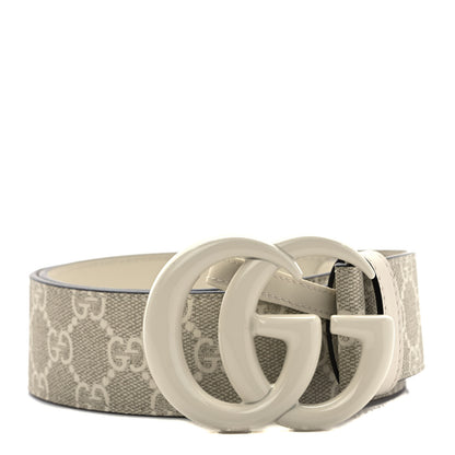 Gucci GG Supreme Monogram Calfskin Double G 40mm Belt 75 30 Off White 1 of 4
