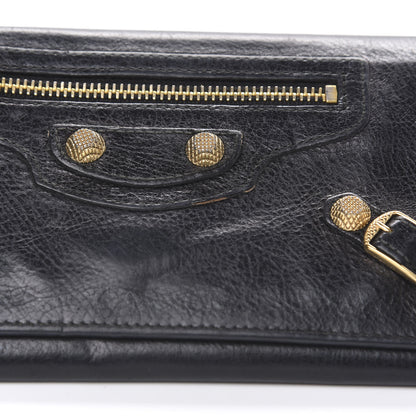 Balenciaga Agneau Giant 12 Gold Hardware Money Wallet Black 8 of 15