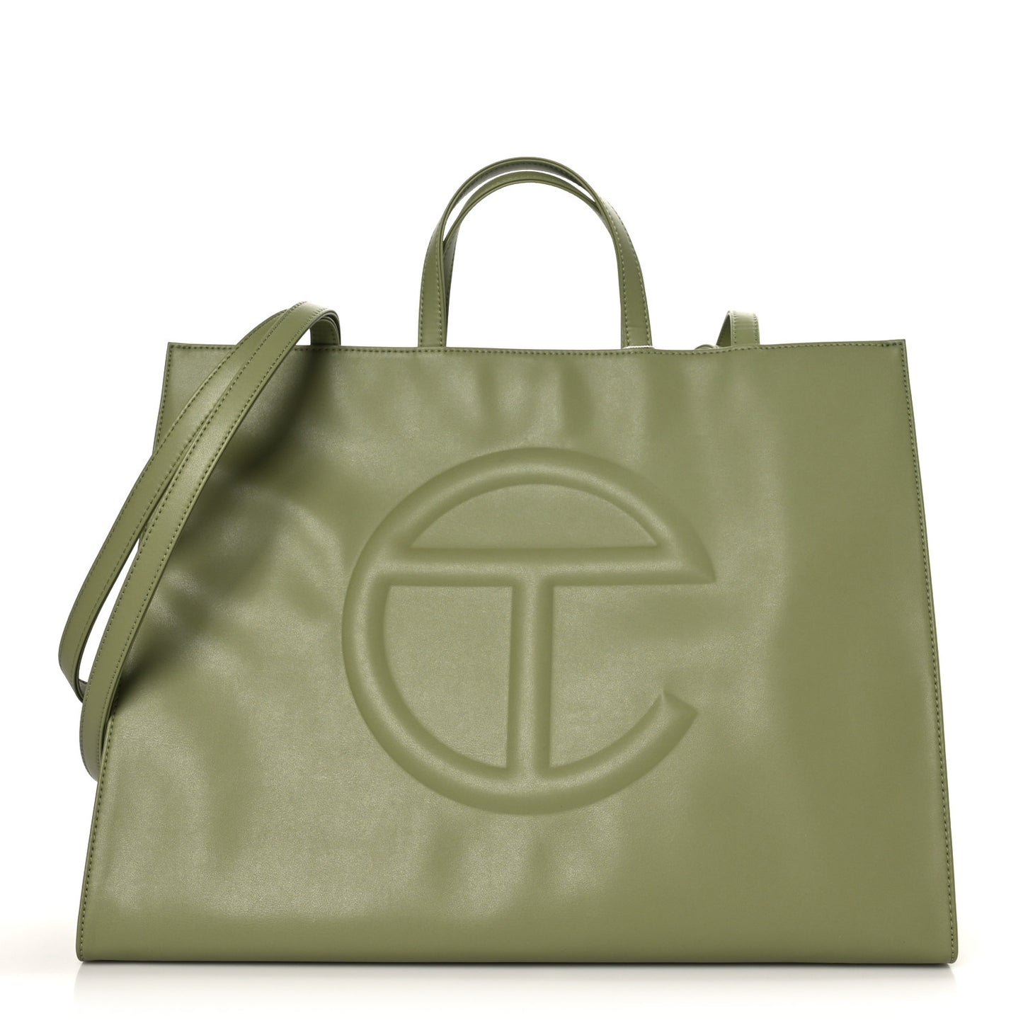 Vegan Leather Large Shopping Bag Drab
