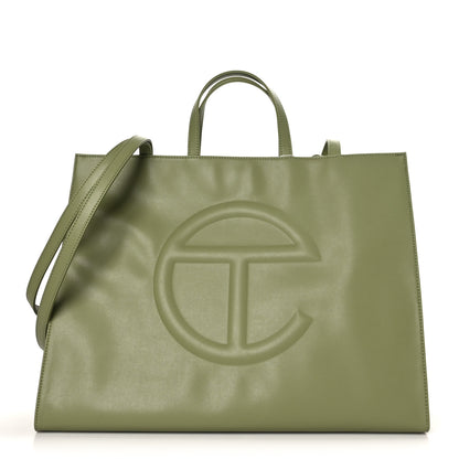 Telfar Vegan Leather Large Shopping Bag Drab 1 of 9
