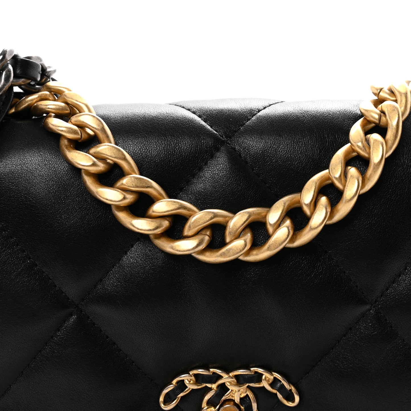 Lambskin Quilted Medium Chanel 19 Flap Black