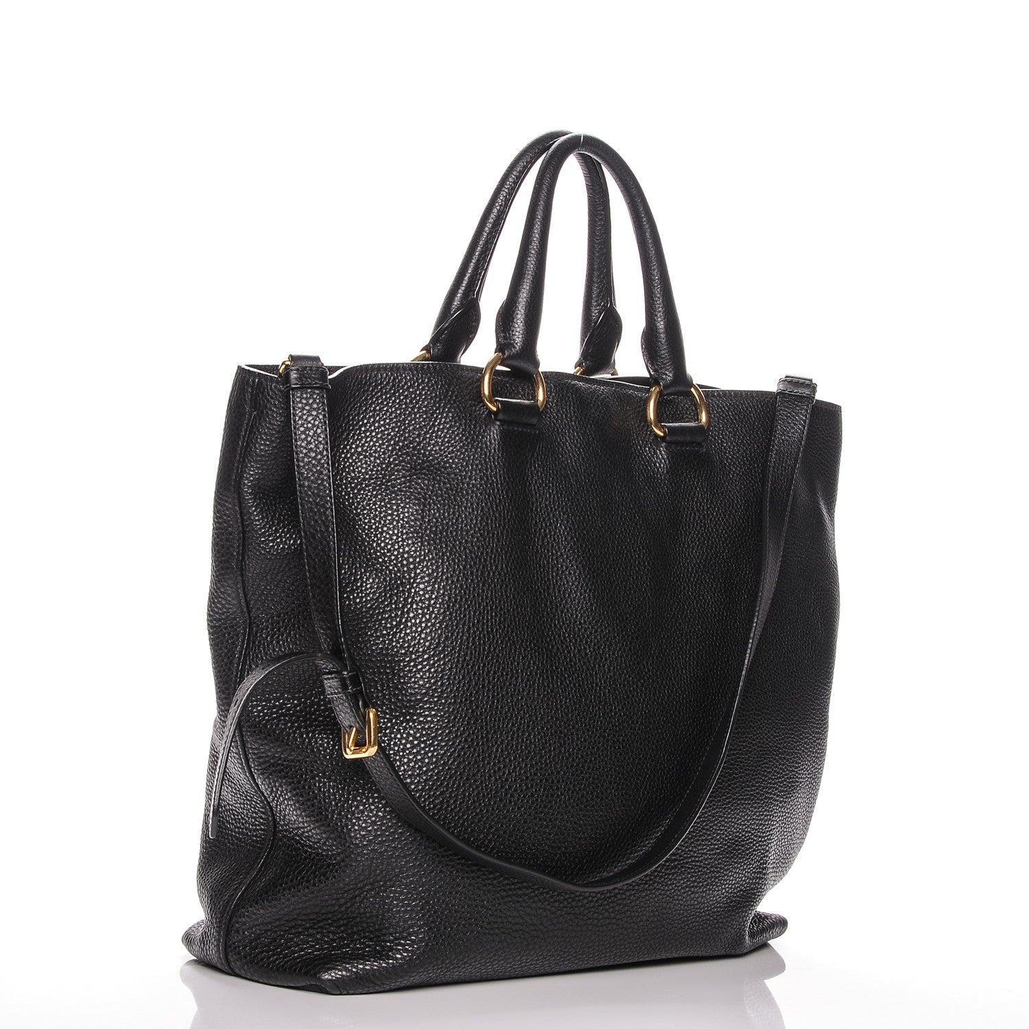 Prada Vitello Daino Tote Nero Black 3 of 6