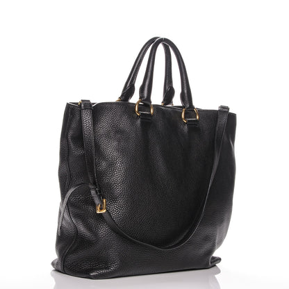 Prada Vitello Daino Tote Nero Black 3 of 6