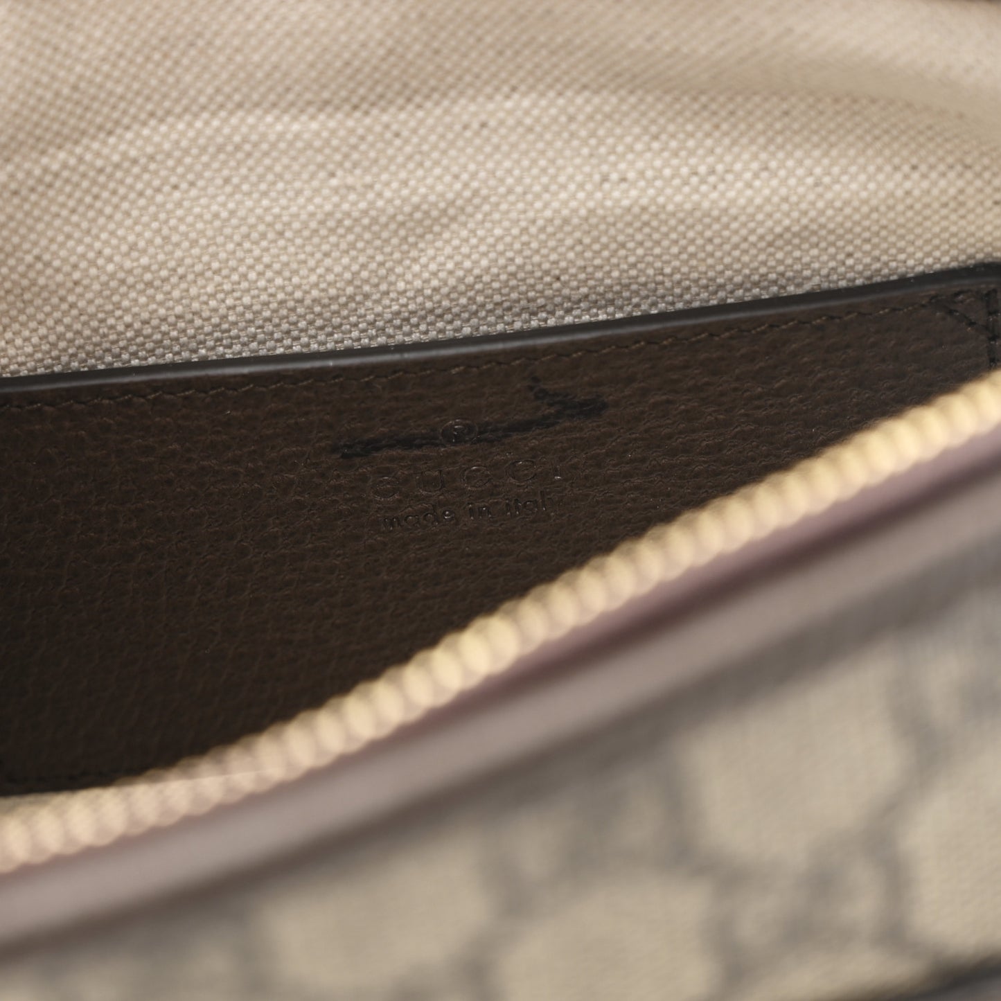 GG Supreme Monogram Web Ophidia Chain Shoulder Bag Brown