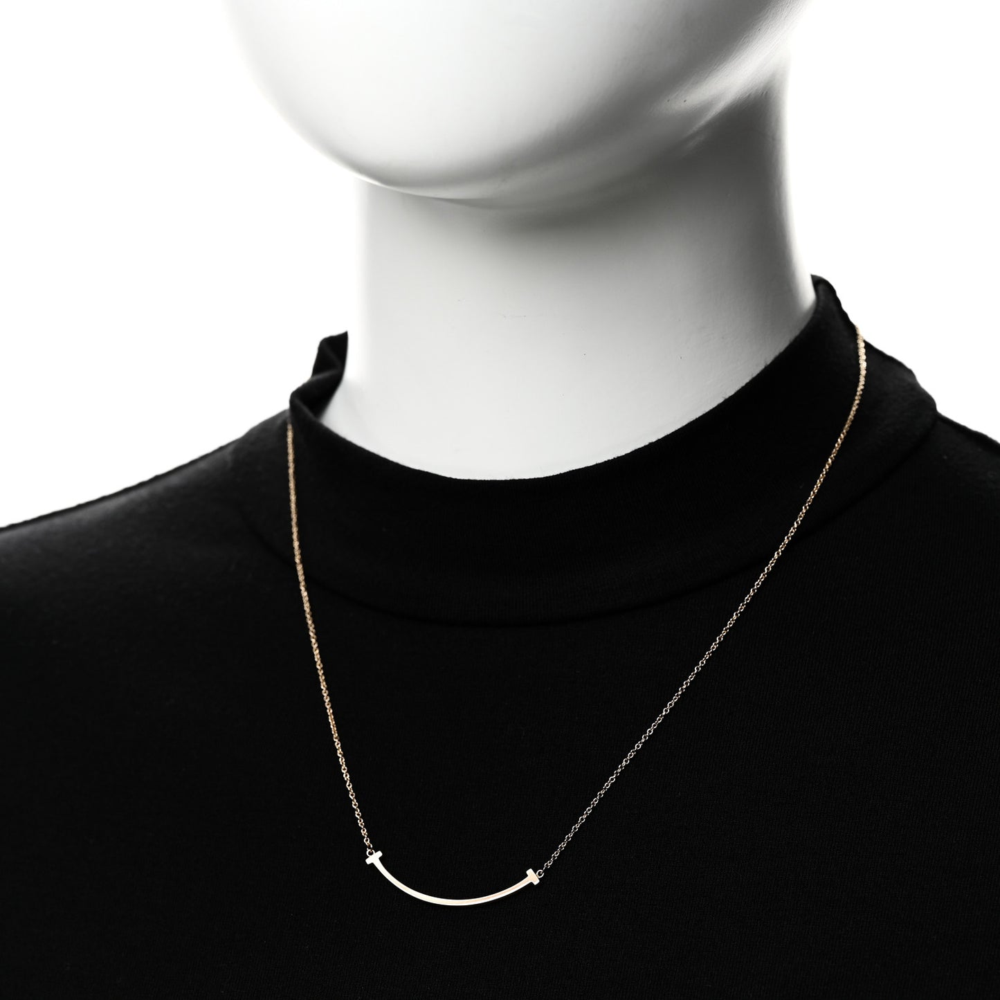 18K Rose Gold Small T Smile Pendant Necklace