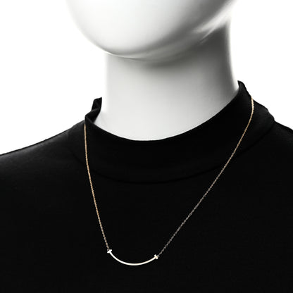 Tiffany 18K Rose Gold Small T Smile Pendant Necklace 2 of 5