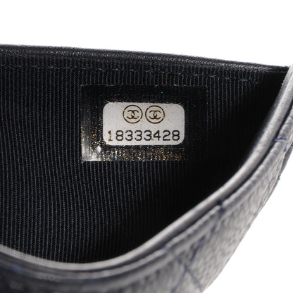 Chanel Caviar Quilted Long Flap Wallet Navy Blue 9 of 9
