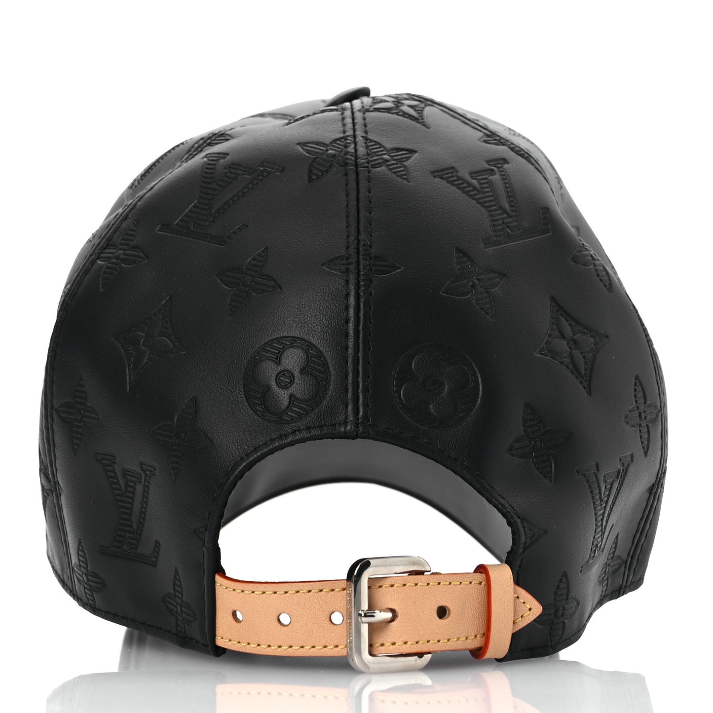 Calfskin Monogram Shadow Baseball Cap 58 Black